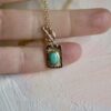 Turquoise + Solid Gold Toggle Pendant - Image 4