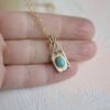 Turquoise + Solid Gold Toggle Pendant - Image 3