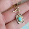 Turquoise + Solid Gold Toggle Pendant - Image 5