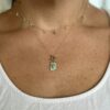 Turquoise + Solid Gold Toggle Pendant - Image 2